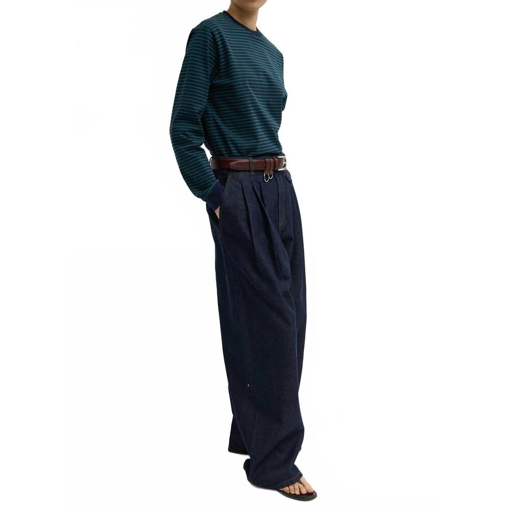 NEW TIBI denim triple pleat jean in indigo - Picture 5 of 5
